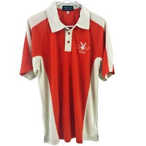 NEW Playboy Golf Polo Shirt Orange Tan Moisture Wick Quick Dry Breathable MED